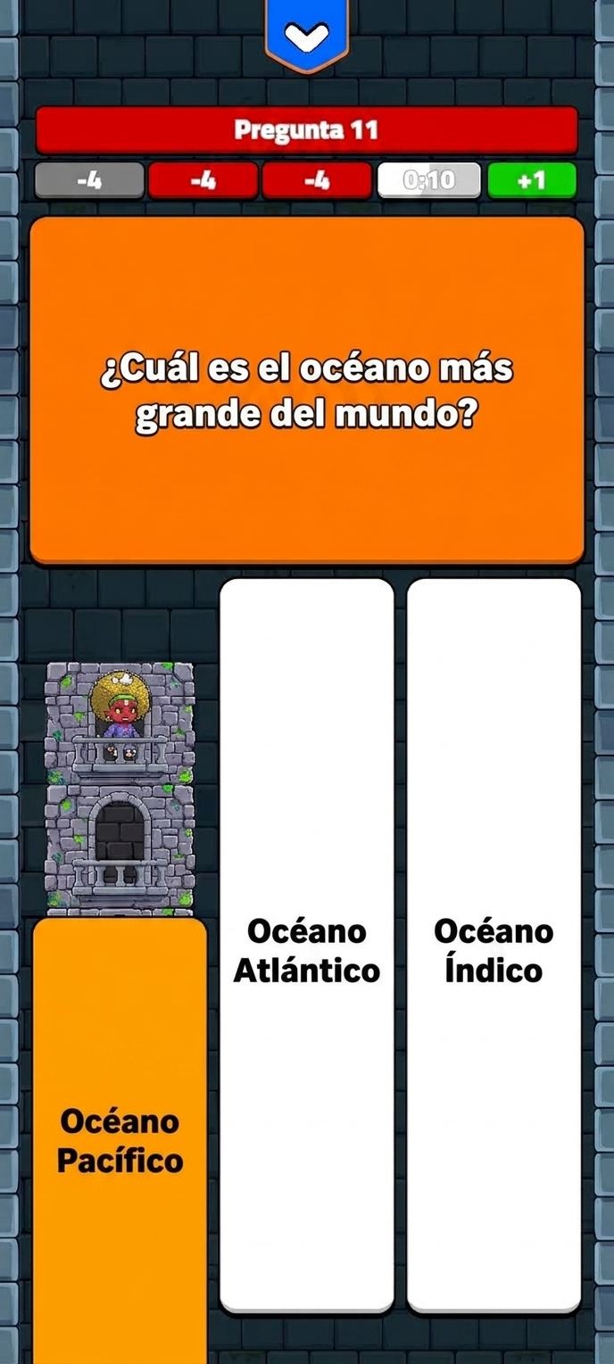 Pregunta en curso con temporizador y opciones de respuesta